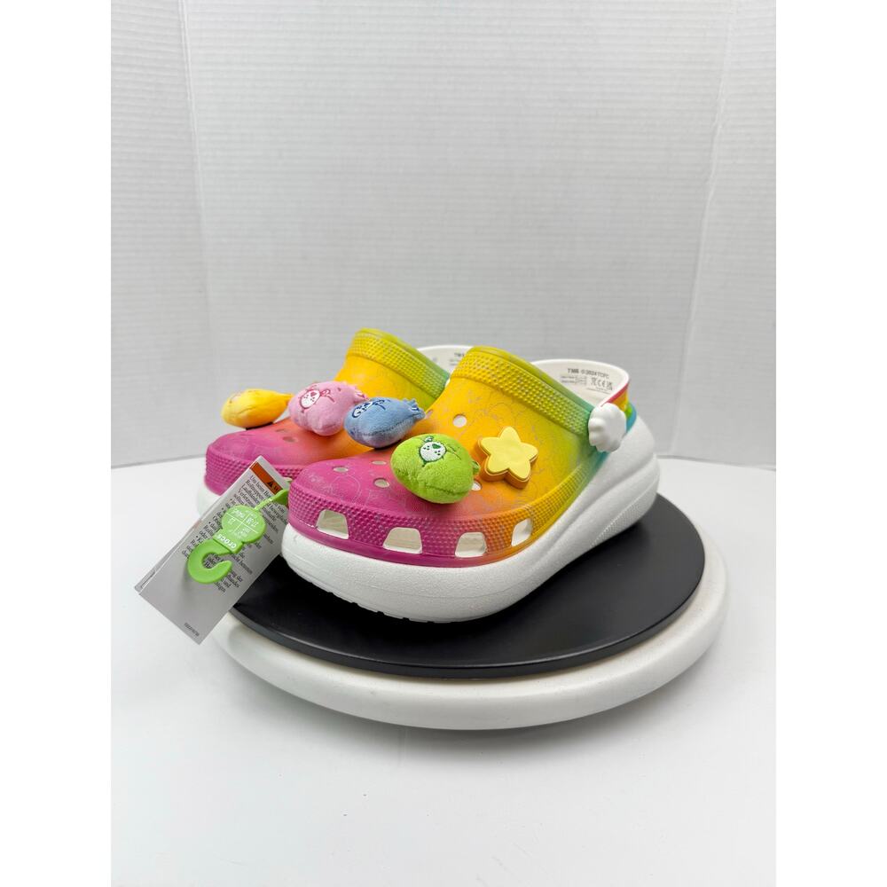 Crocs x‎ Care Bears Crush Clog Rainbow Womens Sz 7 Slip On Platform Sandals NEW